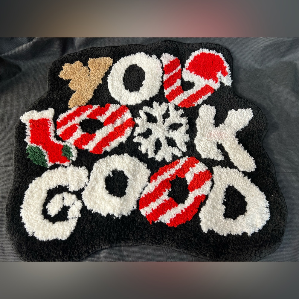 Festive Black and Red Accent mat